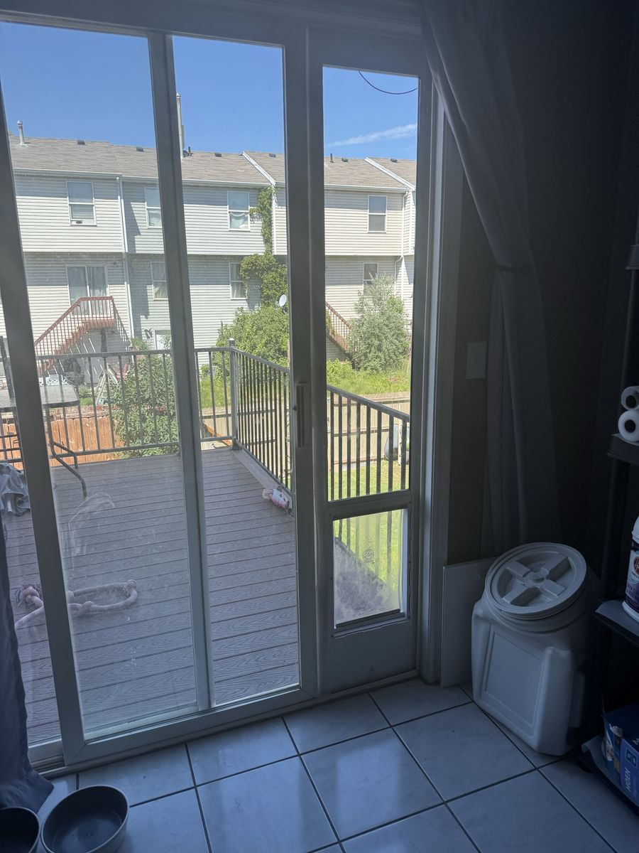 Sliding glass dog door insert