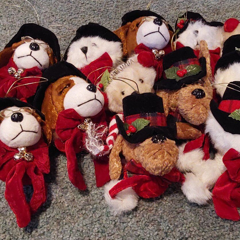 cleaning out craftroom, Bear, Dog heads