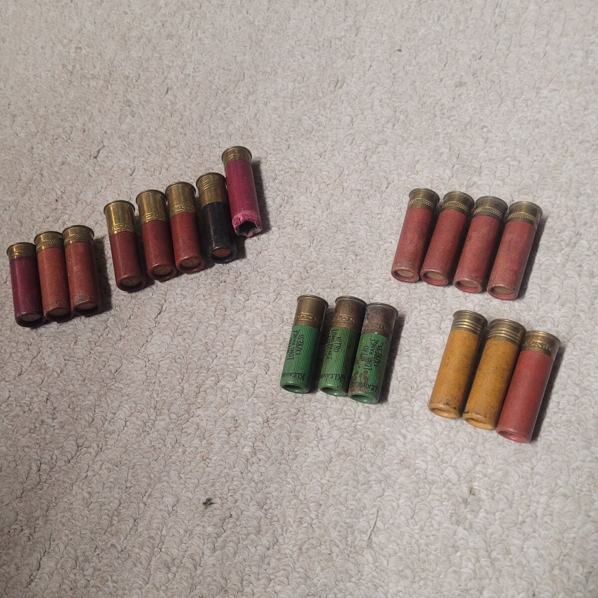 Vintage old shotgun shells.