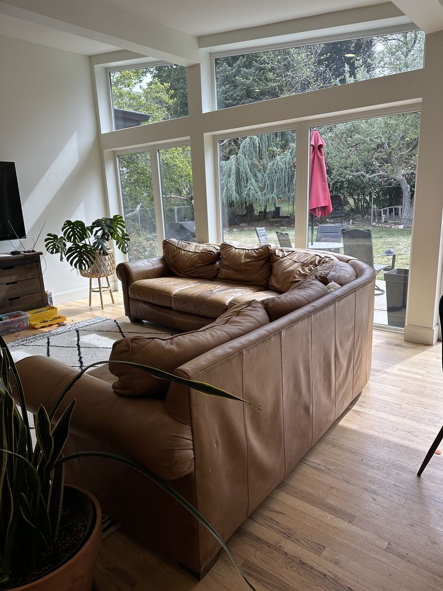 Leather sectional