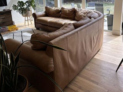 Leather sectional