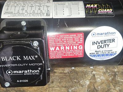 Marathon Y612 Electric Motor 2 HP 1800 Rpm 3PH 230/460 Volt 145TC Black MAX
