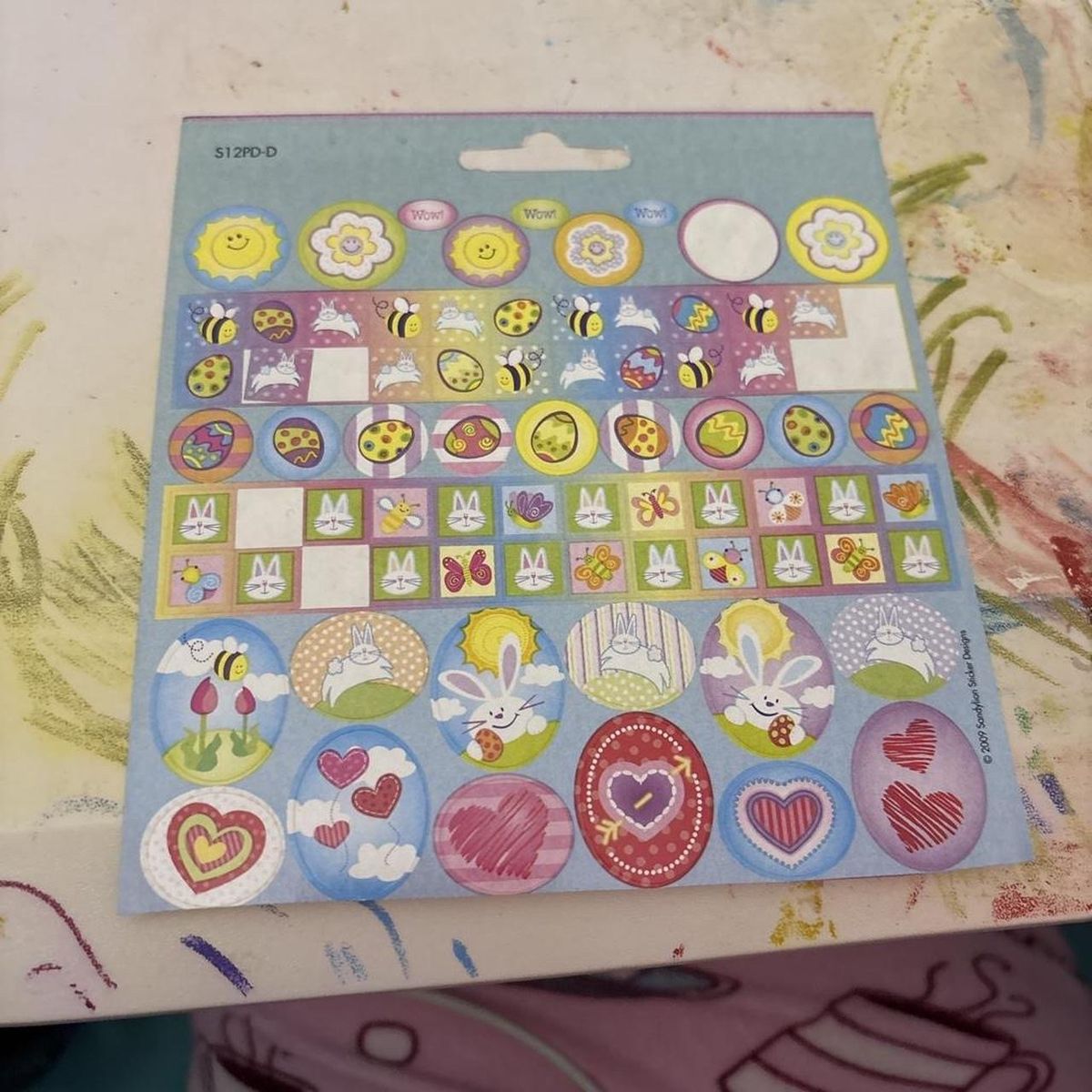 Sandylion Easter Bunny & Bee Heart Sticker Sheet