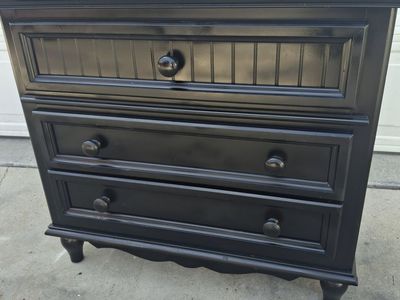 all wood black kids dresser/3 drawers