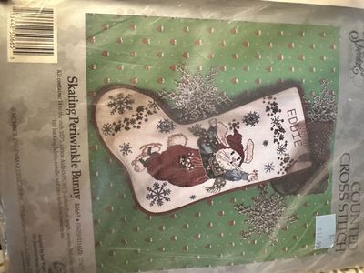 Periwinkle Bunny Counted Cross Stitch Stocking Kit 50665