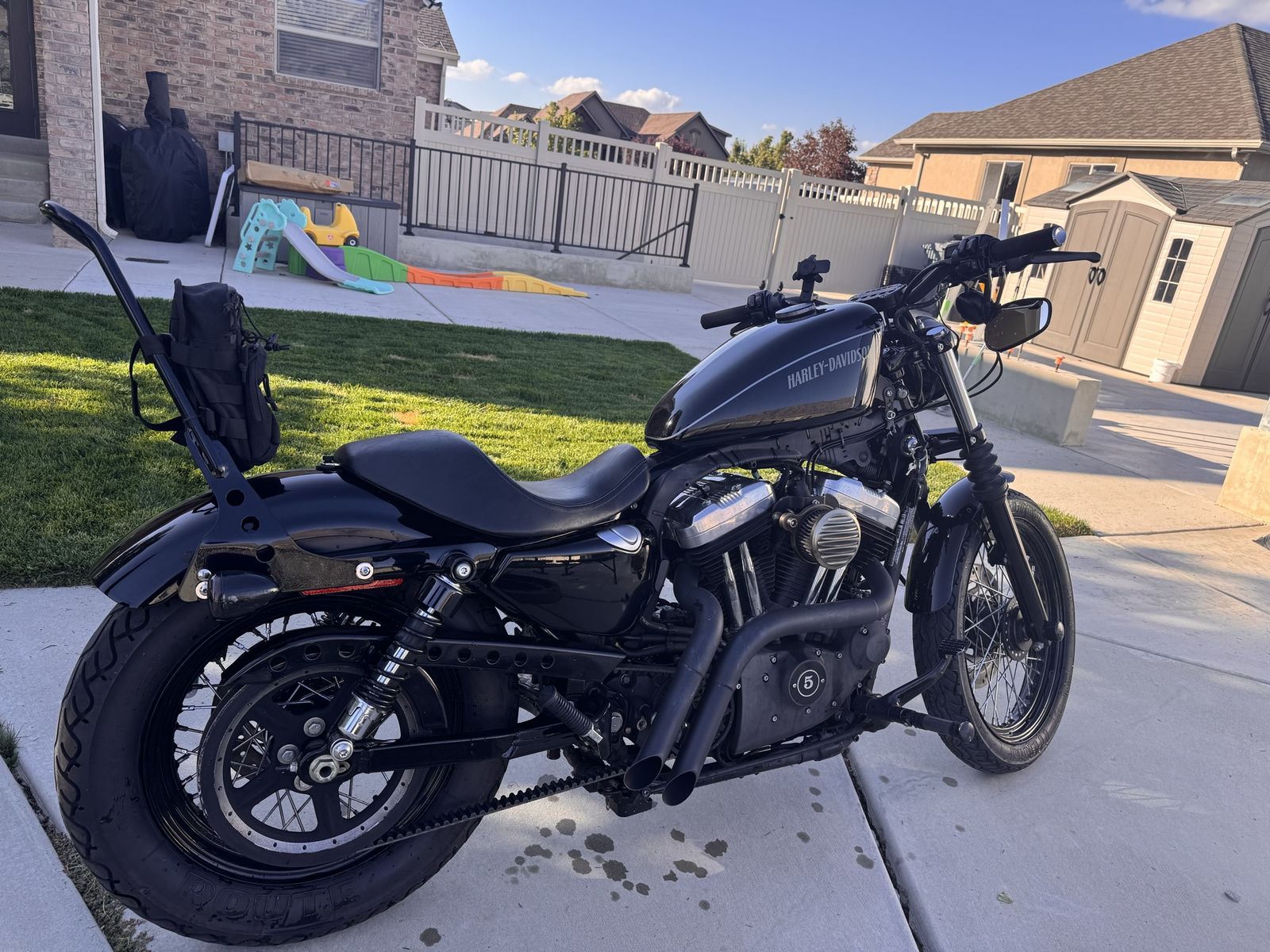 2012 Harley Davidson 1200. Aftermarket pipes with a custom tune.