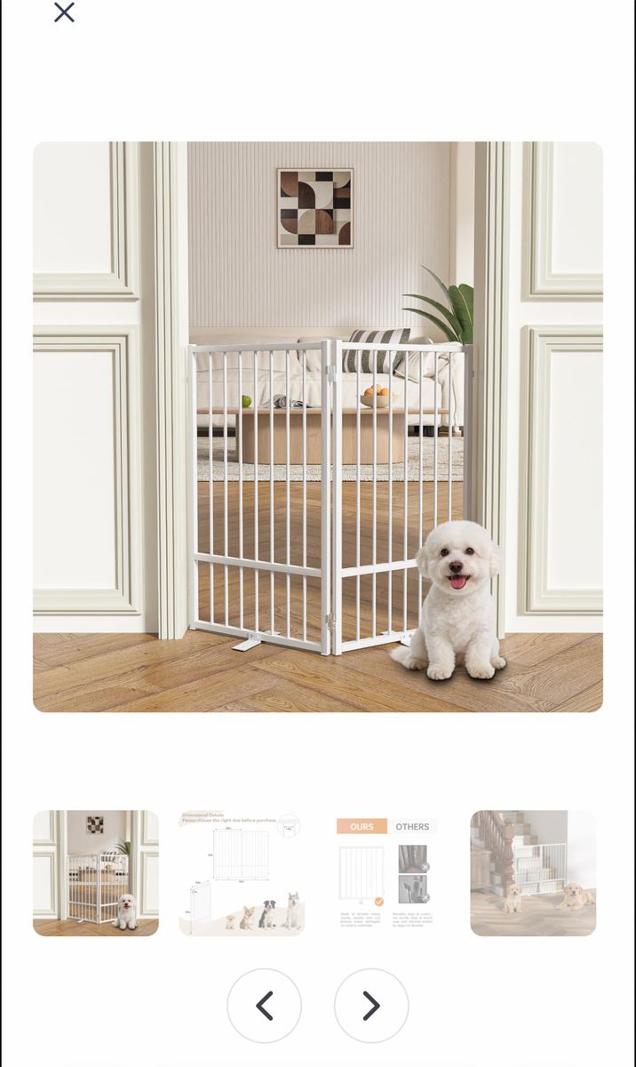 Metal freestanding dog gate