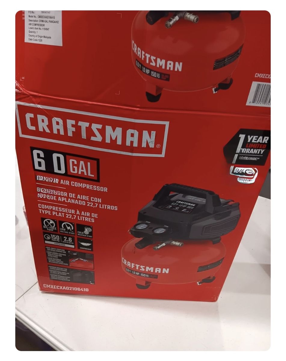 Craftsman CMXECXA02106410 6.0 Gallon Pancake Air Compressor