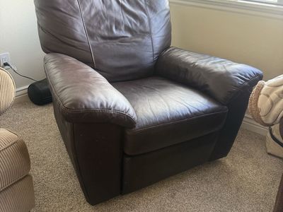 Brown Leather Recliner Armchair