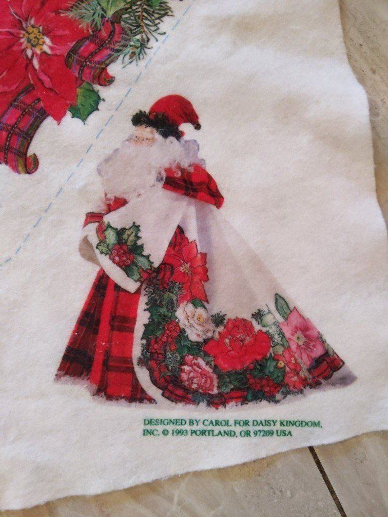 Vintage 1993 Tartan Santa by Carol for Daisy Kingdom Christmas Fabric Panel