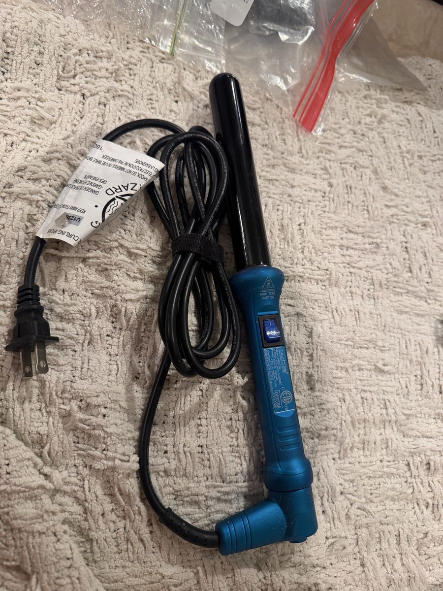 ZAP U123 Curling Iron Wand - Blue, 1" Barrel for Defined Curls