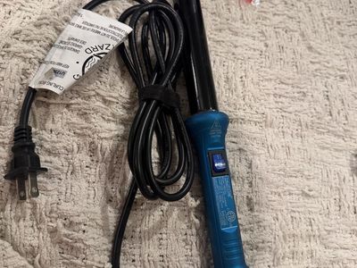 ZAP U123 Curling Iron Wand - Blue, 1" Barrel for Defined Curls