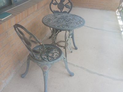 sunflower patio table & two chairs