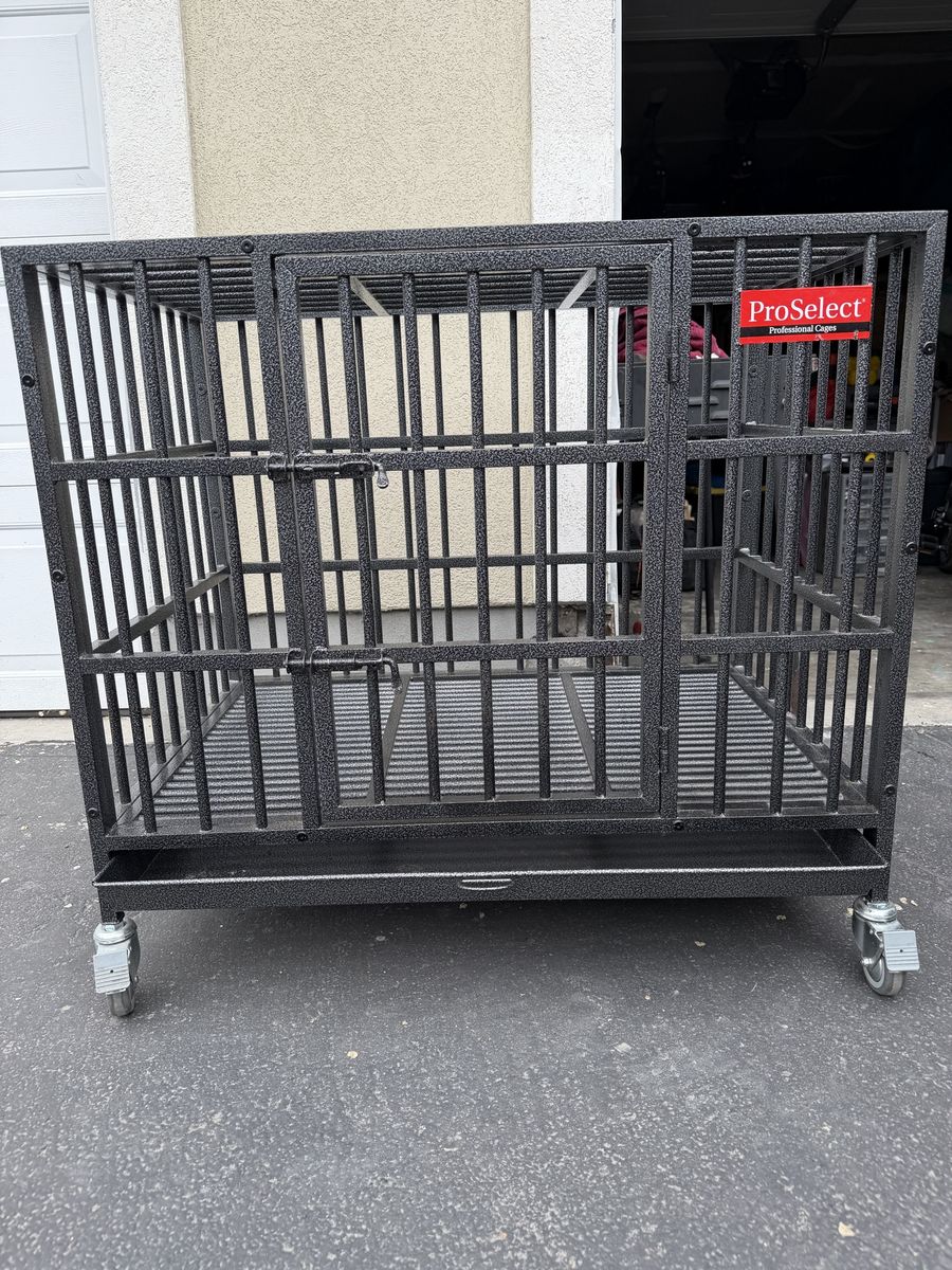 Steel dog cage