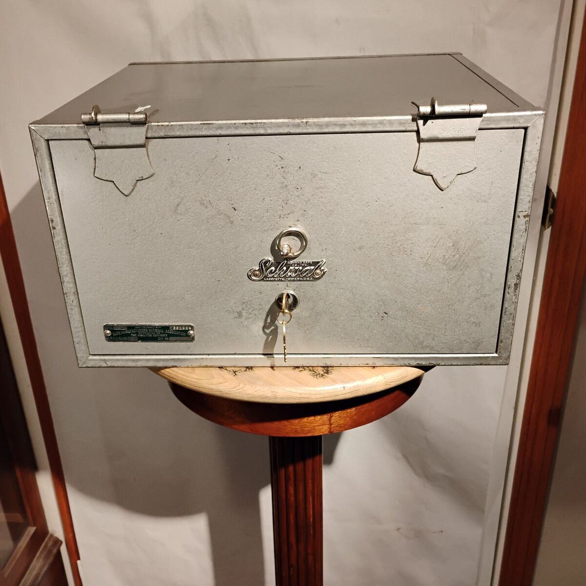 Vintage Fire Safe Portable W/Handles Schwab Safe