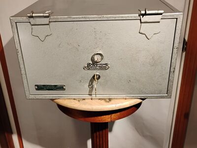 Vintage Fire Safe Portable W/Handles Schwab Safe
