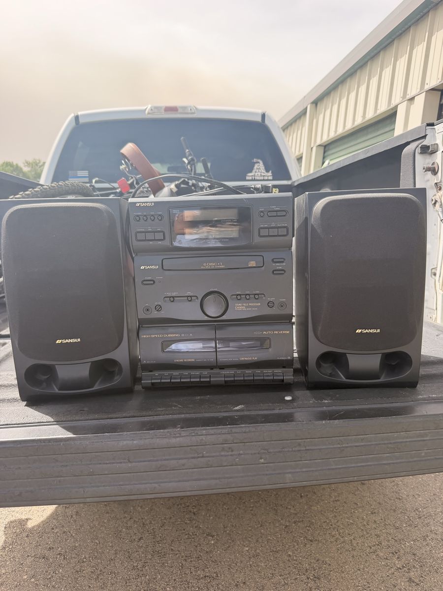 Sansui CD Changer Dual Cassette Deck AM/FM Stereo with Speakers (M-700Z)