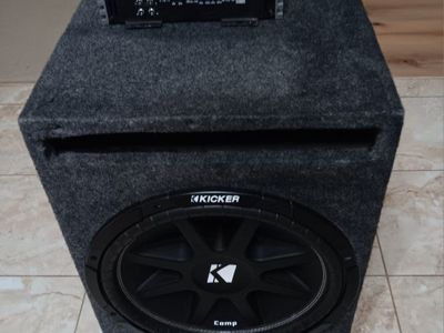 Kicker COMP Series Subwoofer 15" 4 Ohm SVC 250 Watt RMS 43C154 & Nitro BMWX-3880 2-channel car amplifier rated for 1000 watts ma