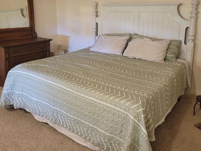 White Wood King Headboard