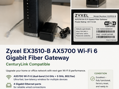Zyxel EX3510-B AX5700 Wi-Fi 6 Gigabit Fiber Gateway – CenturyLink Compatible