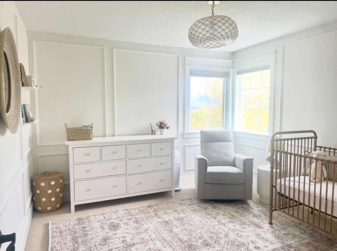 Gold crib and chair for sale