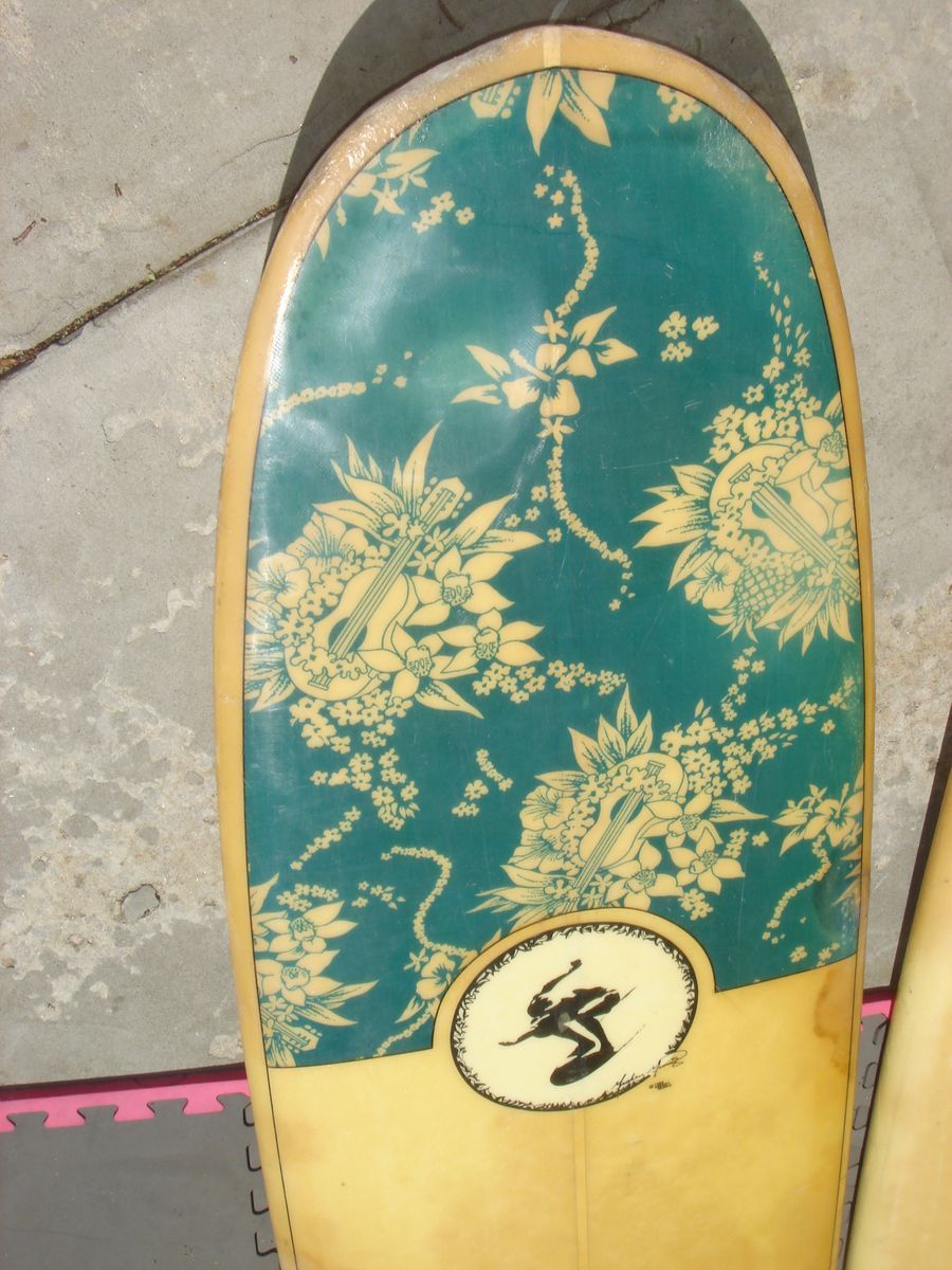 super rare 1969 mickey munoz quasimoto longboard surfboard signed with floro print surf board