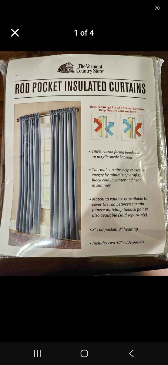 Rod pocket insulated curtains