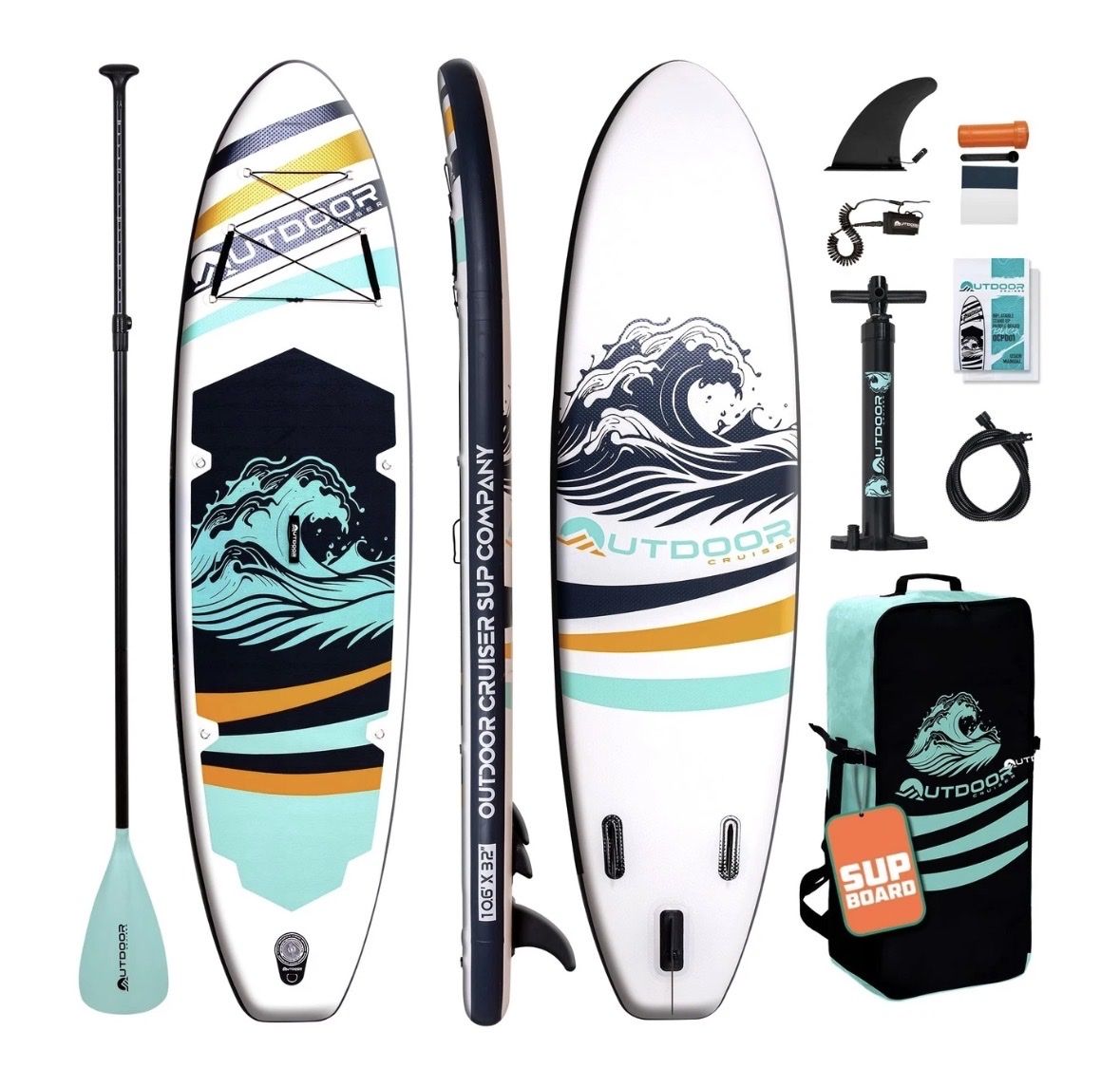SUP 10'6" Inflatable Stand Up Paddle Board Set w/ Accessories