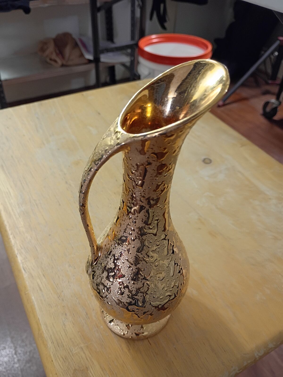Beautiful solid gold painted Dixon art studio pitcher!