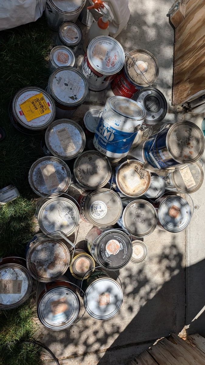 Assorted Paint Cans - Various Brands, Colors & Finishes for DIY Projects & Touch-ups