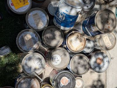 Assorted Paint Cans - Various Brands, Colors & Finishes for DIY Projects & Touch-ups
