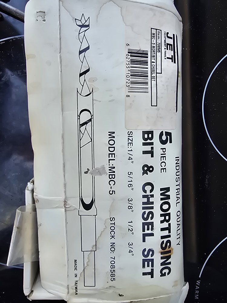 Jet drill press mortising bit and chisel set
