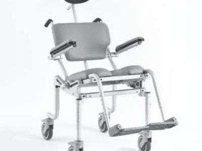 Adjustable Mobility Medical Shower Commode Chair with Headrest and Wheels