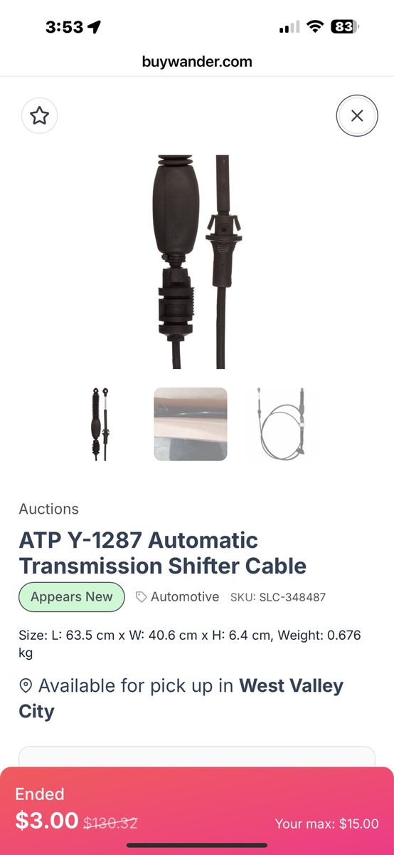 Transmission shifter cable