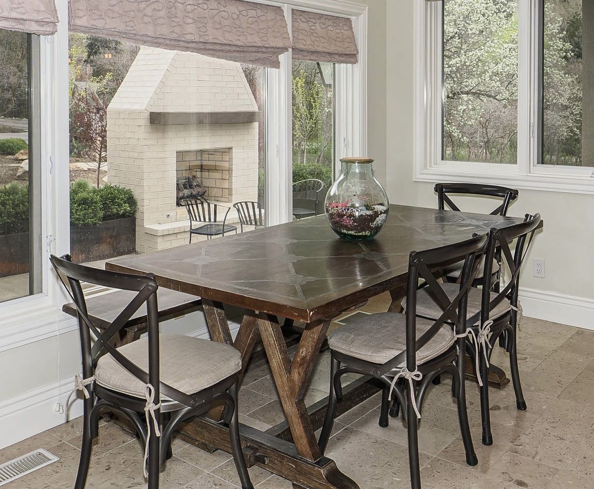 Rustic Wooden Dining Table and Bench