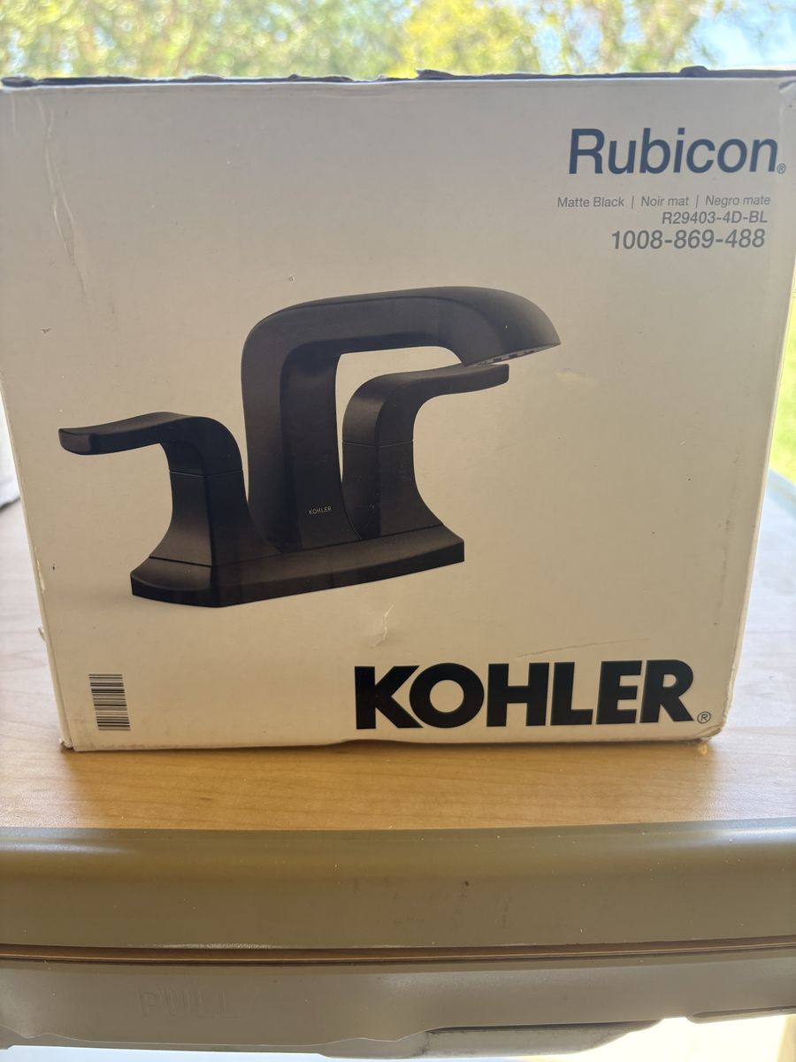 KOHLER Rubicon Matte Black Bathroom Sink Faucet R29403-4D-BL