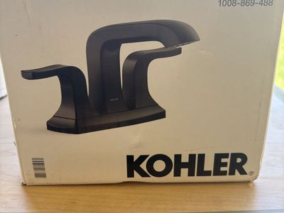 KOHLER Rubicon Matte Black Bathroom Sink Faucet R29403-4D-BL