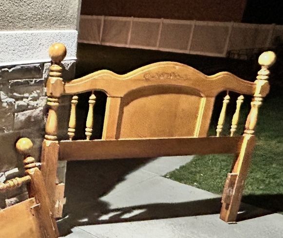 Queen Oak Headboard, footboard and frame