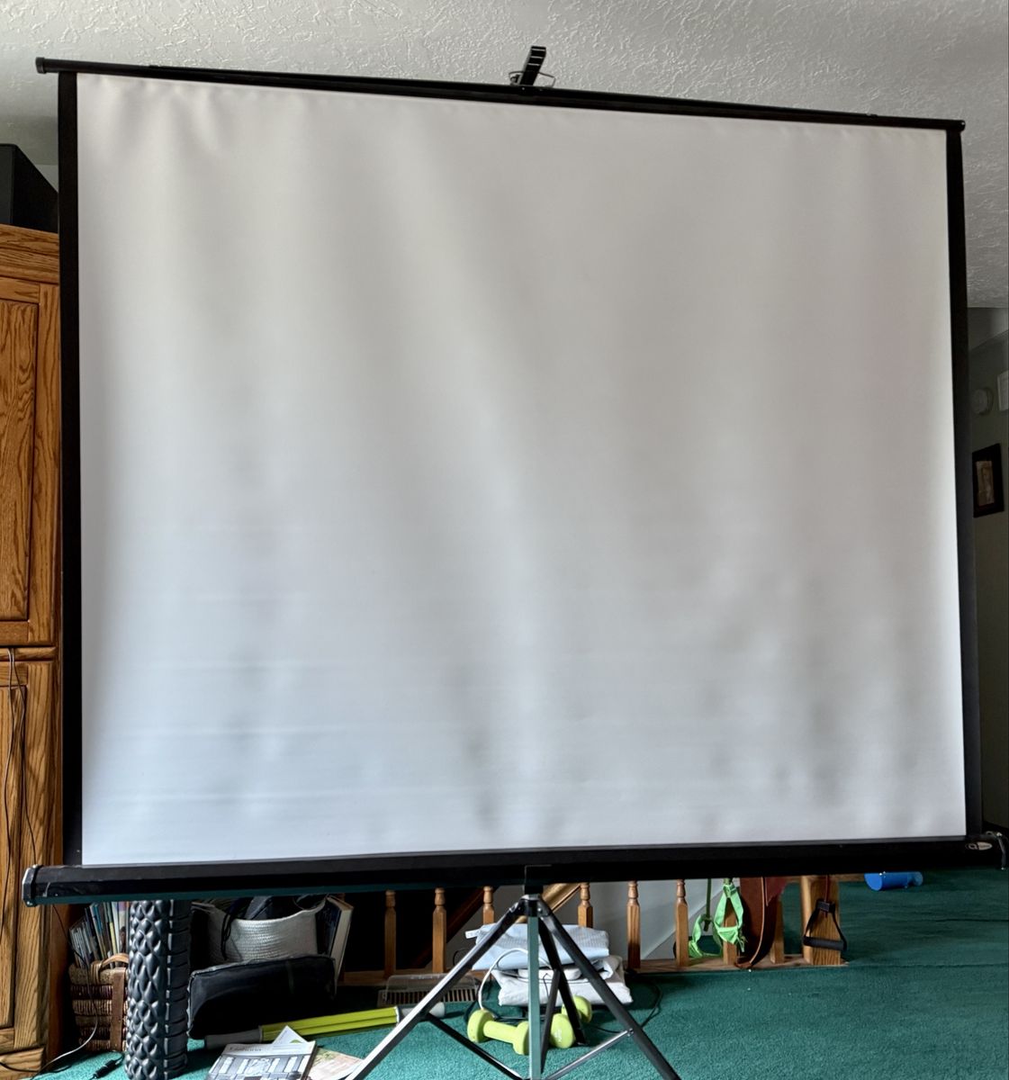 70x70 Quartet brand Portable Tripod Projection Screen for Home Theater and Presentations