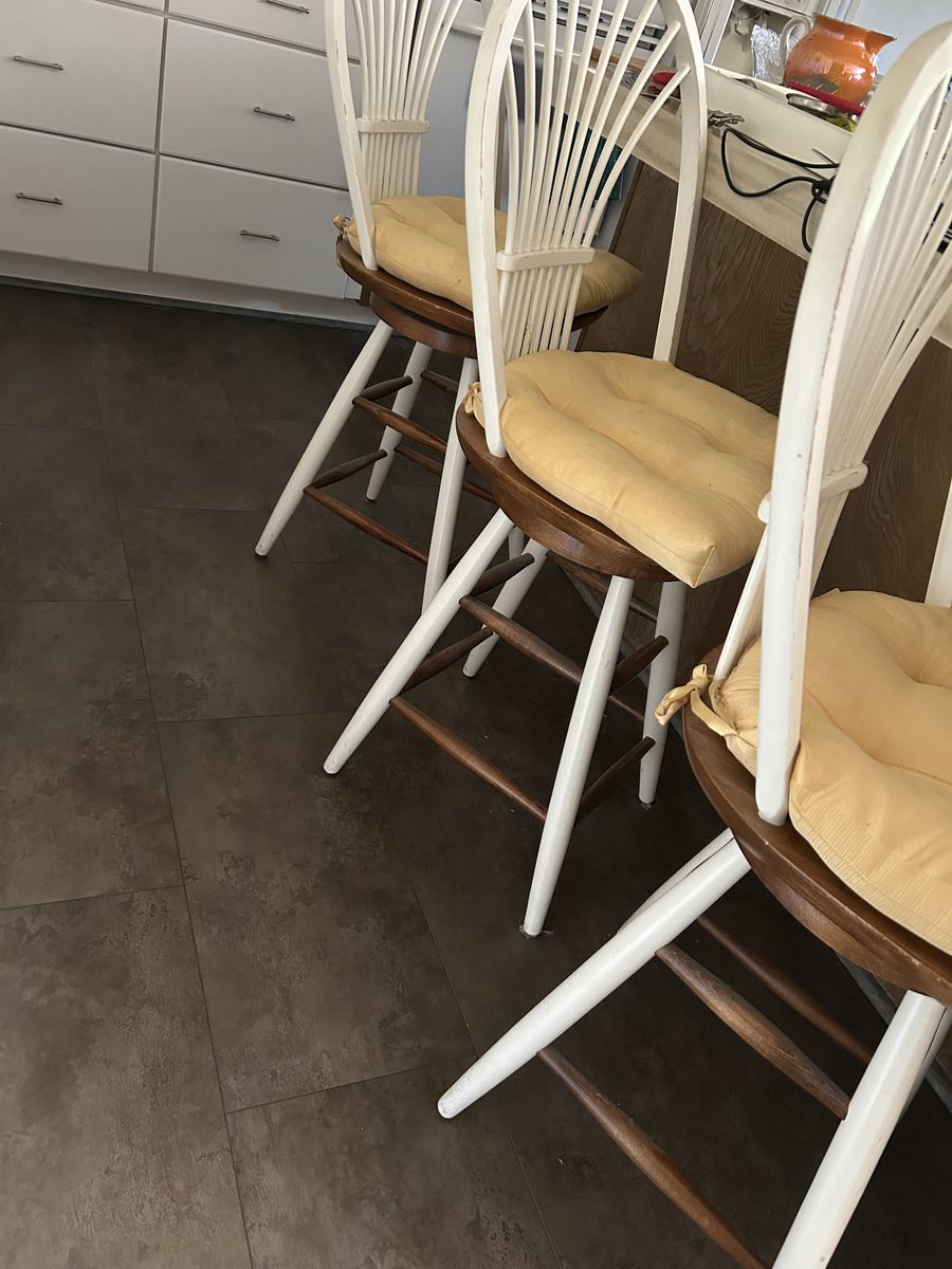 Three Wooden Bar Stools