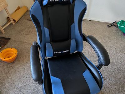 GTPlayer Ergonomic Gaming Chair with Lumbar Support and Headrest - Black/Blue
