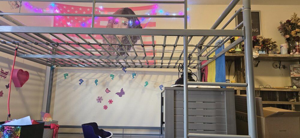 Loft bed frame