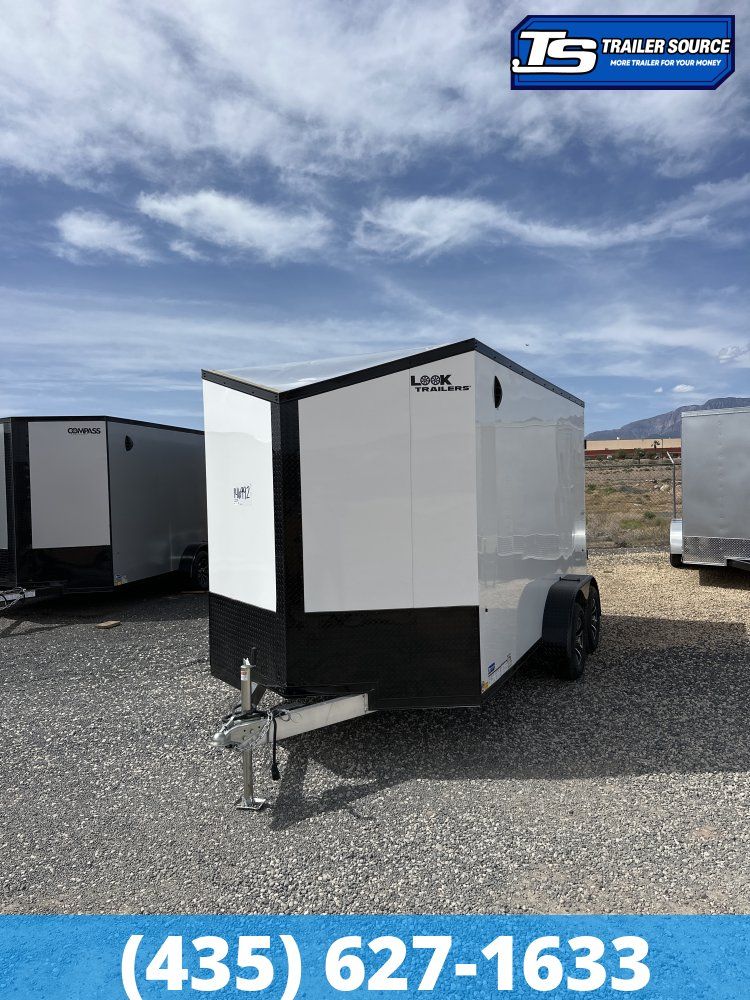 7x14 Look Vision Aluminum Enclosed Cargo Trailer - 7'6" Interior - 7K GVWR - Alloy Wheels, Black Out Package
