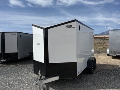 7x14 Look Vision Aluminum Enclosed Cargo Trailer - 7'6" Interior - 7K GVWR - Alloy Wheels, Black Out Package
