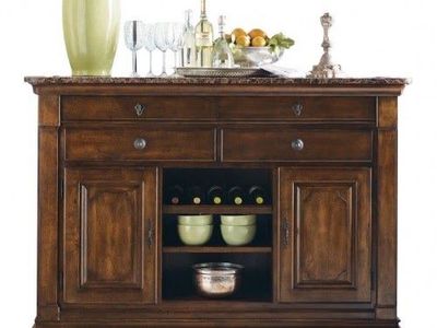 Wooden Buffet and Server with Wine Storage