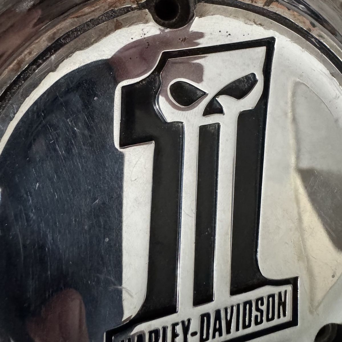 Harley-Davidson Chrome Dark Custom Skull #1 Derby Cover 5-Hole