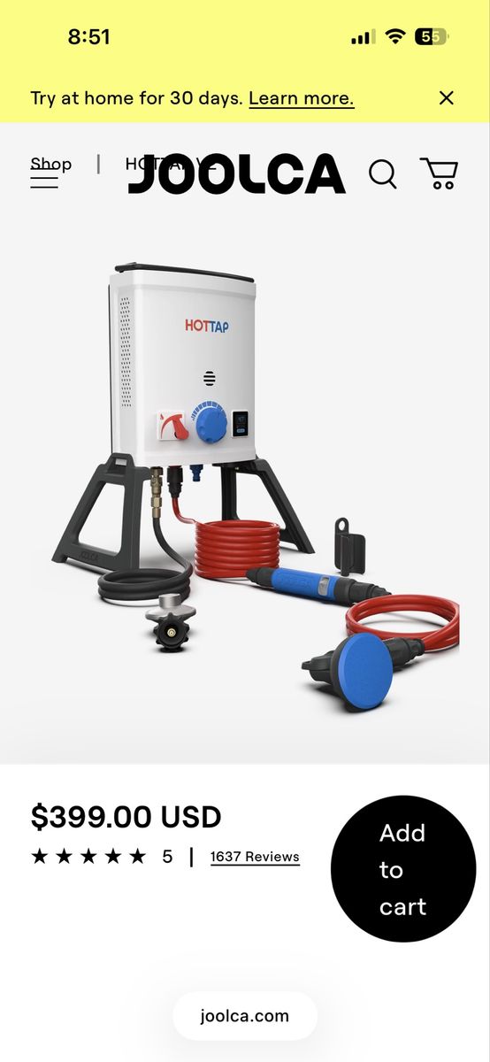 Nearly New Portable Propane Water Heater/Shower
