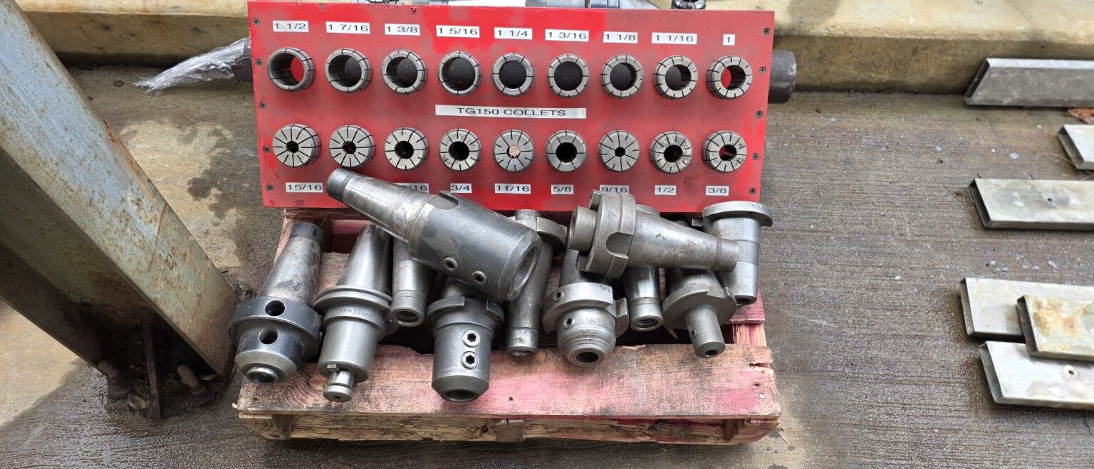 CNC Tooling Lot – CAT40 Holders + TG150 Collets + Lathe Centers