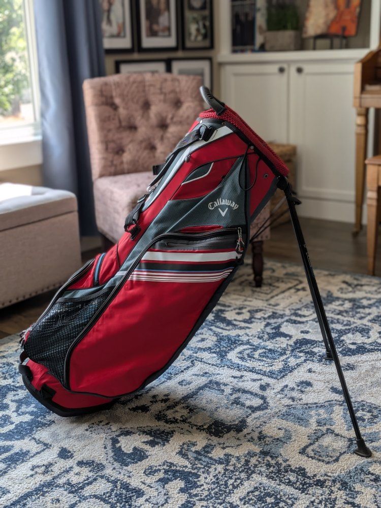 Callaway Hyper Lite 3 Golf Stand Bag - Red/Grey, Lightweight with Rain Hood