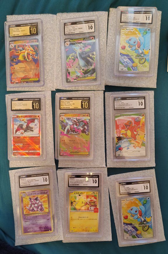 Pokémon CGC 10 & Pristine 10 Slab Lot – Charizard, Pikachu, Charmander & More